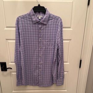 Peter Millar Lavender and Teal Plaid long sleeve dress shirt